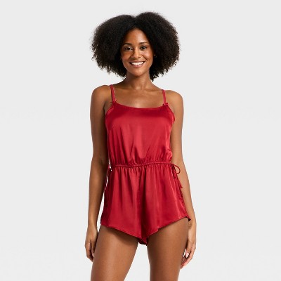 Women's Luxury Collection Satin Romper - Auden™ Red XS