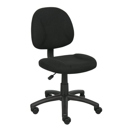 Boss Office Products Perfect Posture Deluxe Office Task Chair without Arms, Black