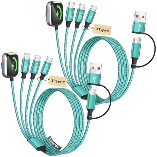 MPATIBY 5' 4-in-2 Multi Charging Cable w/ 3 USB-C Ports & Apple Watch Charger Amazon