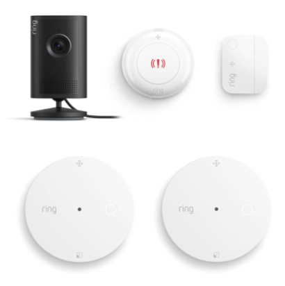 Ring Indoor Cam Plus w/ 2 Glass Break, Window & Door Sensors, and Panic Button Amazon