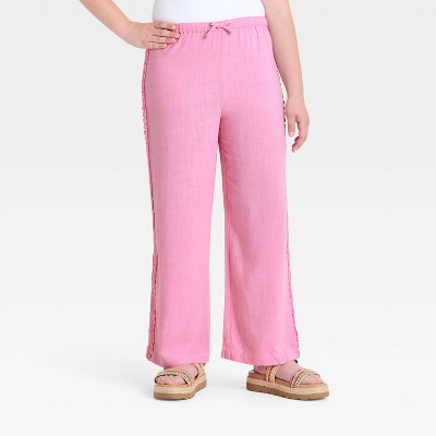 Girls' Crafted Beach Pant - art class™ Rose Pink L