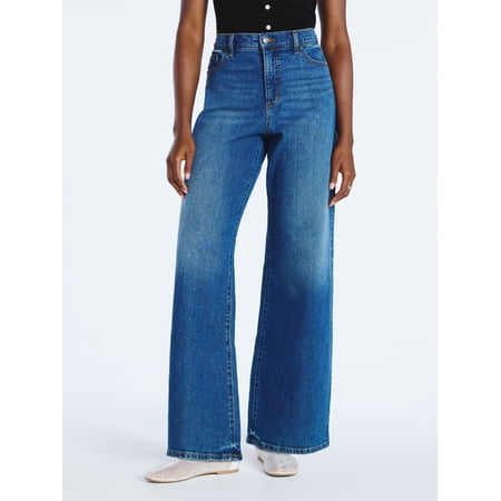 Scoop Women's Wide Leg Low Slung Jeans, 29" Inseam, Sizes 0-20