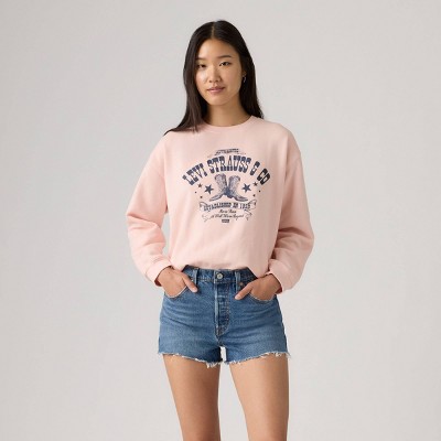 Levi's® Women's Graphic Everyday Crewneck Sweatshirt - Crystal Pink S