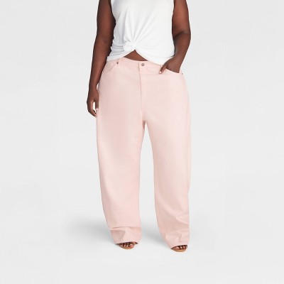 KBB by KAHLANA Women's Mid-Rise Barrel Leg 'The Kahlana Jean' - Light Pink 17