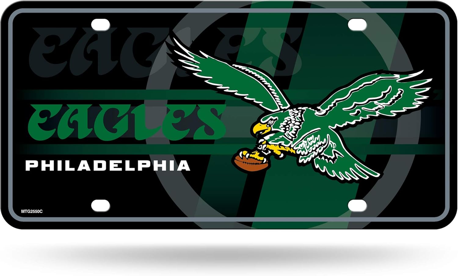 Rico Industries NFL Philadelphia Eagles Retro Metal Auto Tag 8.5" x 11" - Great for Truck/Car/SUV