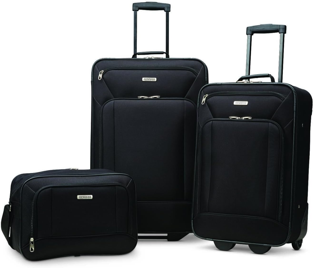 American Tourister Fieldbrook XLT Softside Upright Luggage, Black, 3-Piece Set (BB/21/25)