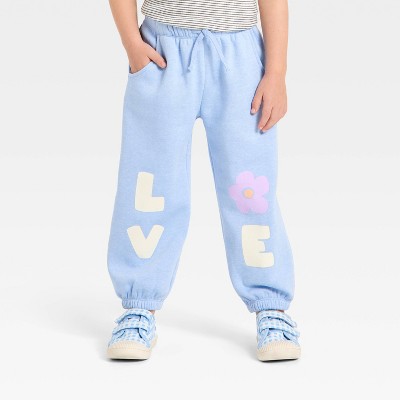 Toddler Girls' Love Jogger Pants - Cat & Jack™ Blue 18M