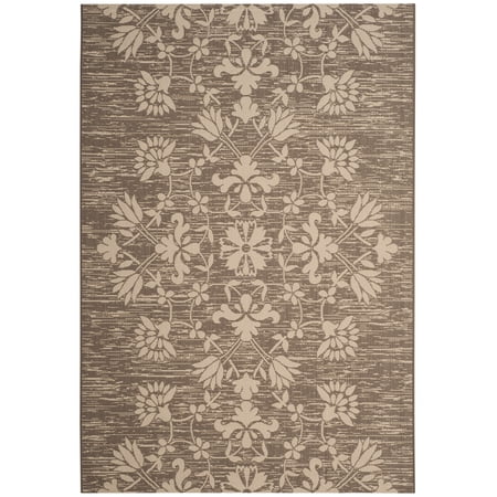 Safavieh Courtyard Phyliss Floral Indoor/Outdoor Area Rug, Dark Beige/Beige, 5'3" x 7'7"