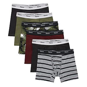 6-Pk Hanes Boys' Originals Stretch Cotton Boxer Briefs (Assorted Colors) $8.90