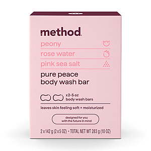 2-Pk 5-Oz Method Body Wash Soap Bars (Pure Peace) $2.55