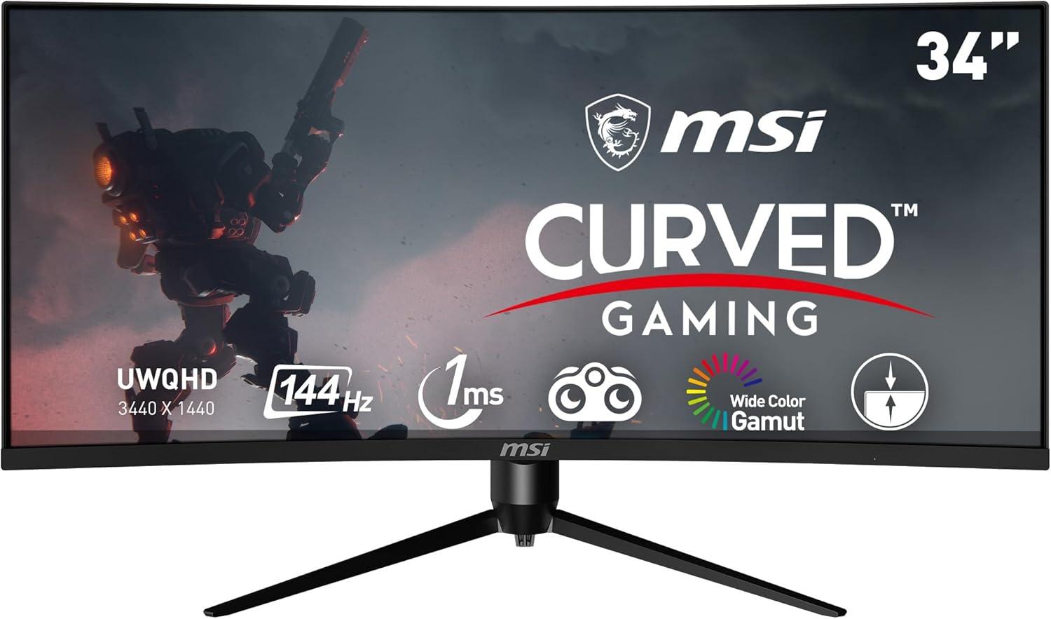 MSI Optix MAG342CQR FreeSync 144Hz UWQHD 34" Curved Gaming Monitor Walmart