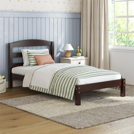 Better Homes & Gardens Leighton Kids Twin Size Bed, Wood Platform Bed Frame, Espresso