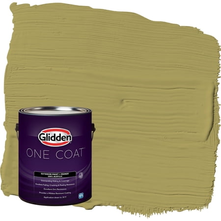 Glidden One Coat Loveliest Leaves / Green Flat Exterior Paint with Primer, 1 Gallon