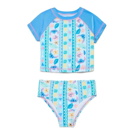 Character Toddler Girl Rash Guard Bikini Swimsuit Set, 2-Piece, Sizes 12M-5T