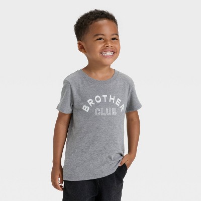 Toddler Boys' Short Sleeve Brother Club Graphic T-Shirt - Cat & Jack™ Gray 18M