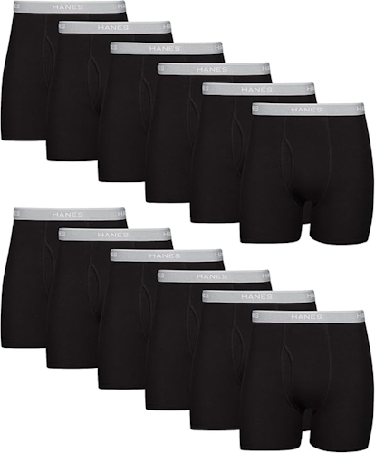Hanes Men's Underwear Boxer Briefs 12-Pack