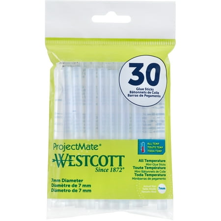 Westcott Premium Mini Glue Sticks, All-Temperature Hot Glue, 30-Count
