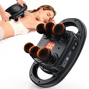 AERLANG Portable Deep Tissue Percussion Multi-Head Massage (Black) $18.90