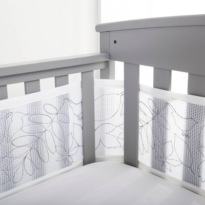 BreathableBaby Breathable Mesh Crib Liner - Deluxe Embroidered Collection - Feathered Friends