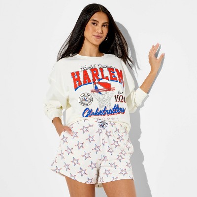 Women's Star Harlem Globetrotters Graphic Pull-On Shorts - Off-White S