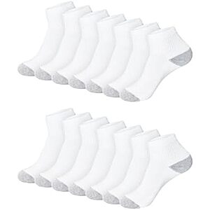14-Pk Hanes Women's Moisture-Wicking Cushioned Athletic Socks (Various) $10