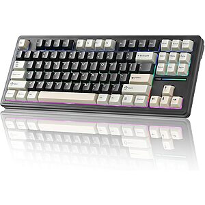 YUNZII YZ87 75% TKL Wireless Mechanical Keyboard w/ Gasket Mount (Linear Milk Switch) $34.80