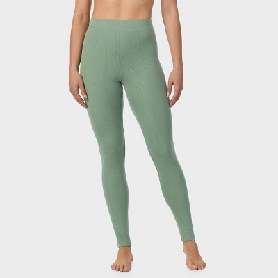 Warm Essentials by Cuddl Duds Women's Pointelle Leggings - Sage Green S