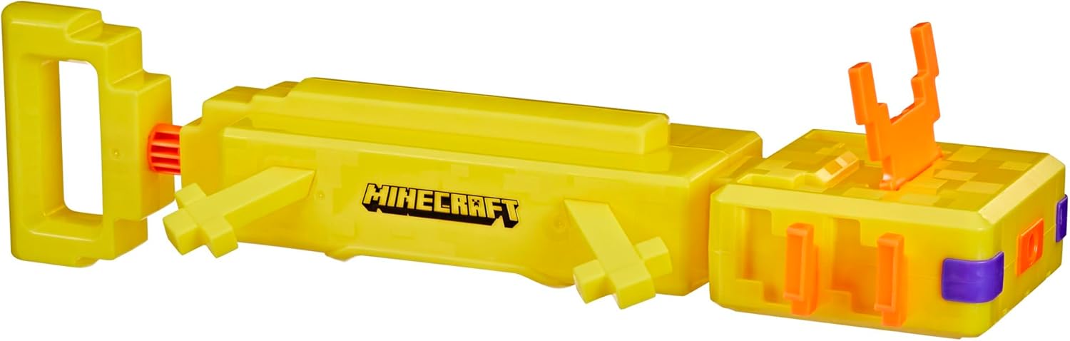 Nerf Super Soaker Minecraft Axolotl Water Blaster, Minecraft Axolotl Mob Design, Outdoor Water Toy, Outdoor Games for Kids
