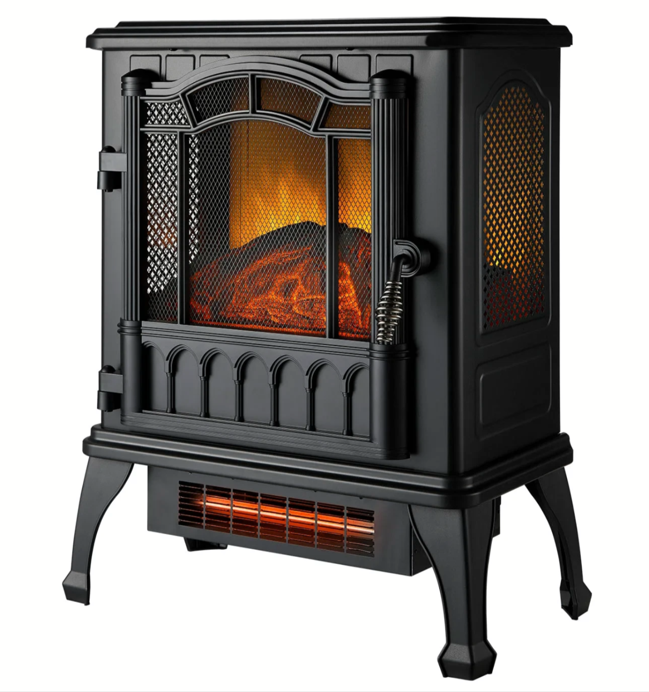 Mainstays 2-Setting 1500W Stove Heater w/ Life-like Flame (Open Box) Walmart