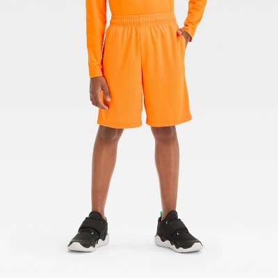 Boys' Mesh Shorts - All In Motion™ Reactive Orange XXL: Moisture Wicking, Quick Dry, Elastic Waistband