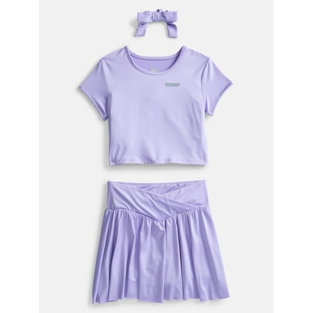 Hind Girl's Athletic Short Sleeve T-Shirt & Skort (Gift with Purchase), Sizes 4-16