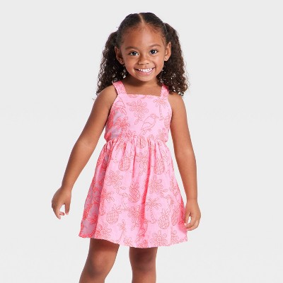 Toddler Girls' Embroidered Collection Dress - Cat & Jack™ Pink 2T