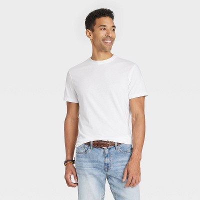 Men's Every Wear Short Sleeve T-Shirt - Goodfellow & Co™ White L: Cotton Recycled Polyester Blend