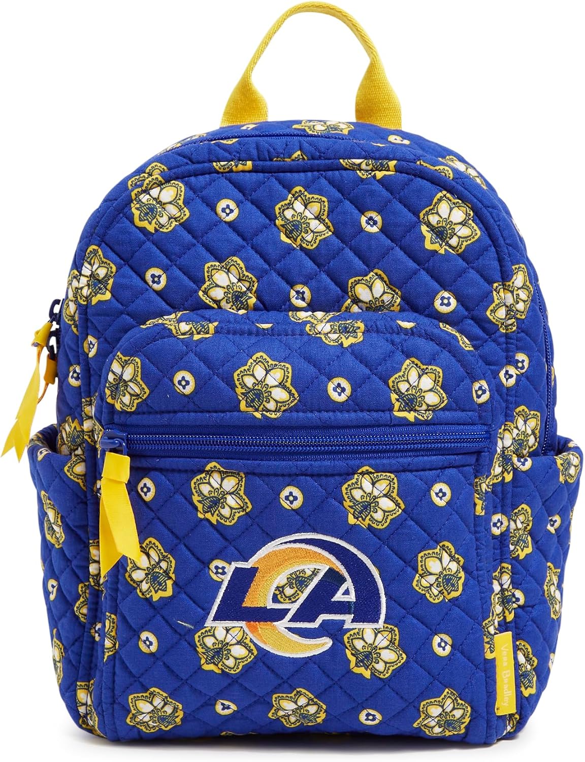 Vera Bradley Women's Cotton Nfl Small Backpack (Multiple Teams Available), Losangelesramsonnavyblue/Yellowbandana, One Size