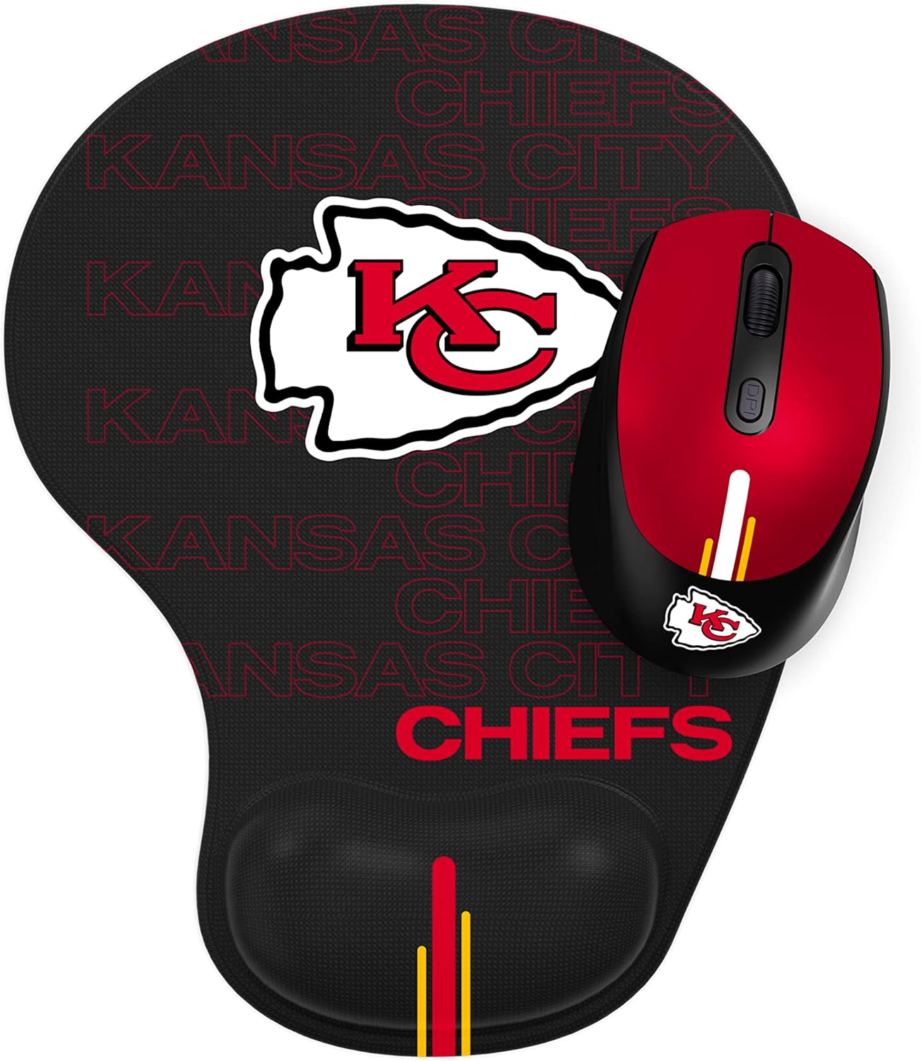 SOAR NFL Wireless Mouse and Mouse Pad, Kansas City Chiefs