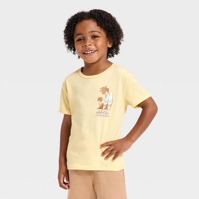 Baby Boys' Short Sleeve Surf Fun Relaxed Fit T-Shirt - Cat & Jack™ Yellow 18M