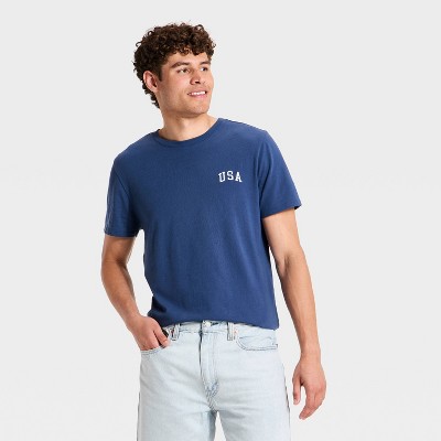 Men's Short Sleeve 'USA' Graphic T-Shirt - Goodfellow & Co™ Navy Blue L