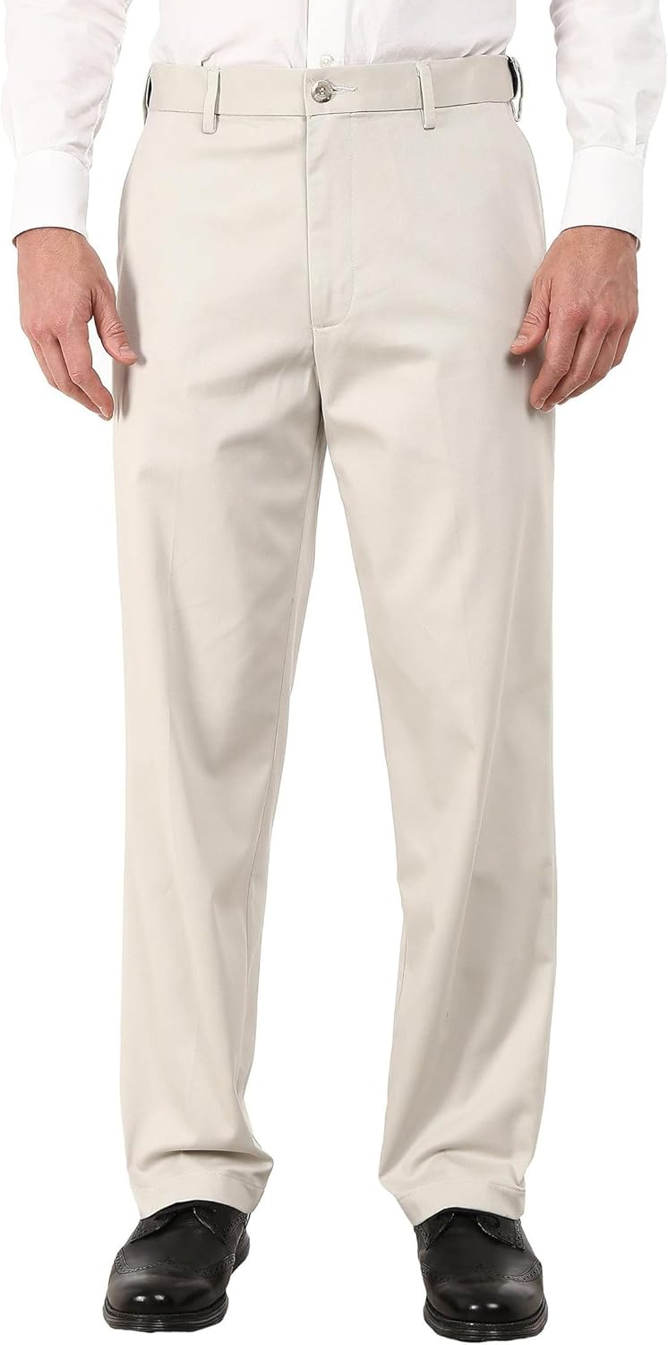 Dockers Men's Relaxed Fit Comfort Khaki Pants, Porcelain Khaki, 38W x 30L
