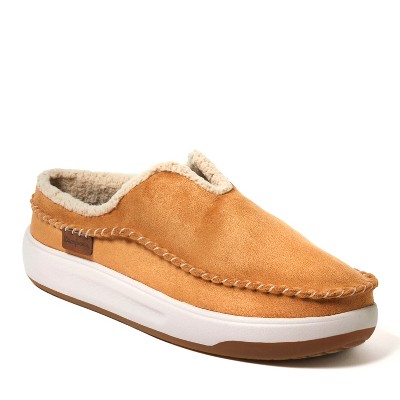 Dearfoams Men's Elm Energy Return Moccasin Toe Clog House Shoe Slipper - Whiskey Size 10
