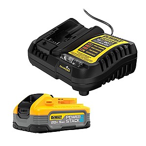 DeWALT XR Powerstack 20V 5Ah Battery/Charger Starter Kit $75 + Free Ship to Store