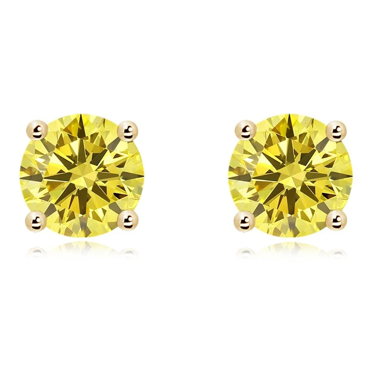 1.5ct AGI Yellow Lab Diamond Studs $699