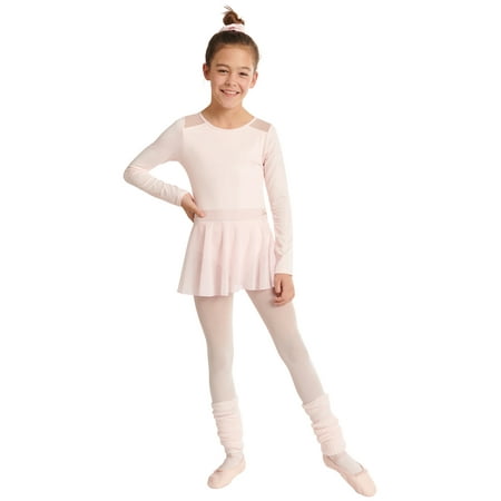 Justice Long Sleeve Gymnastics and Dance Leotard for Girls with Mesh Inserts, Sizes XS-XL