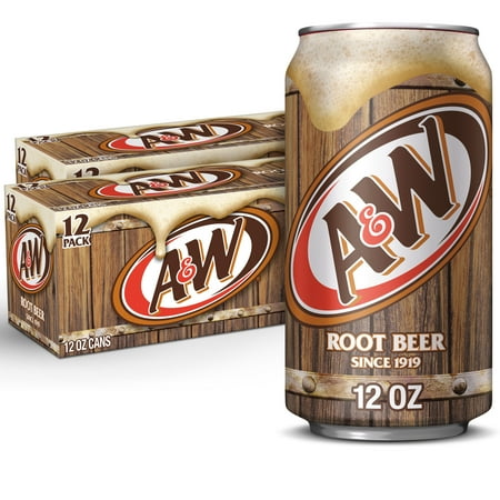 A&W Root Beer Soda Pop, 12 fl oz, 12 Pack Cans