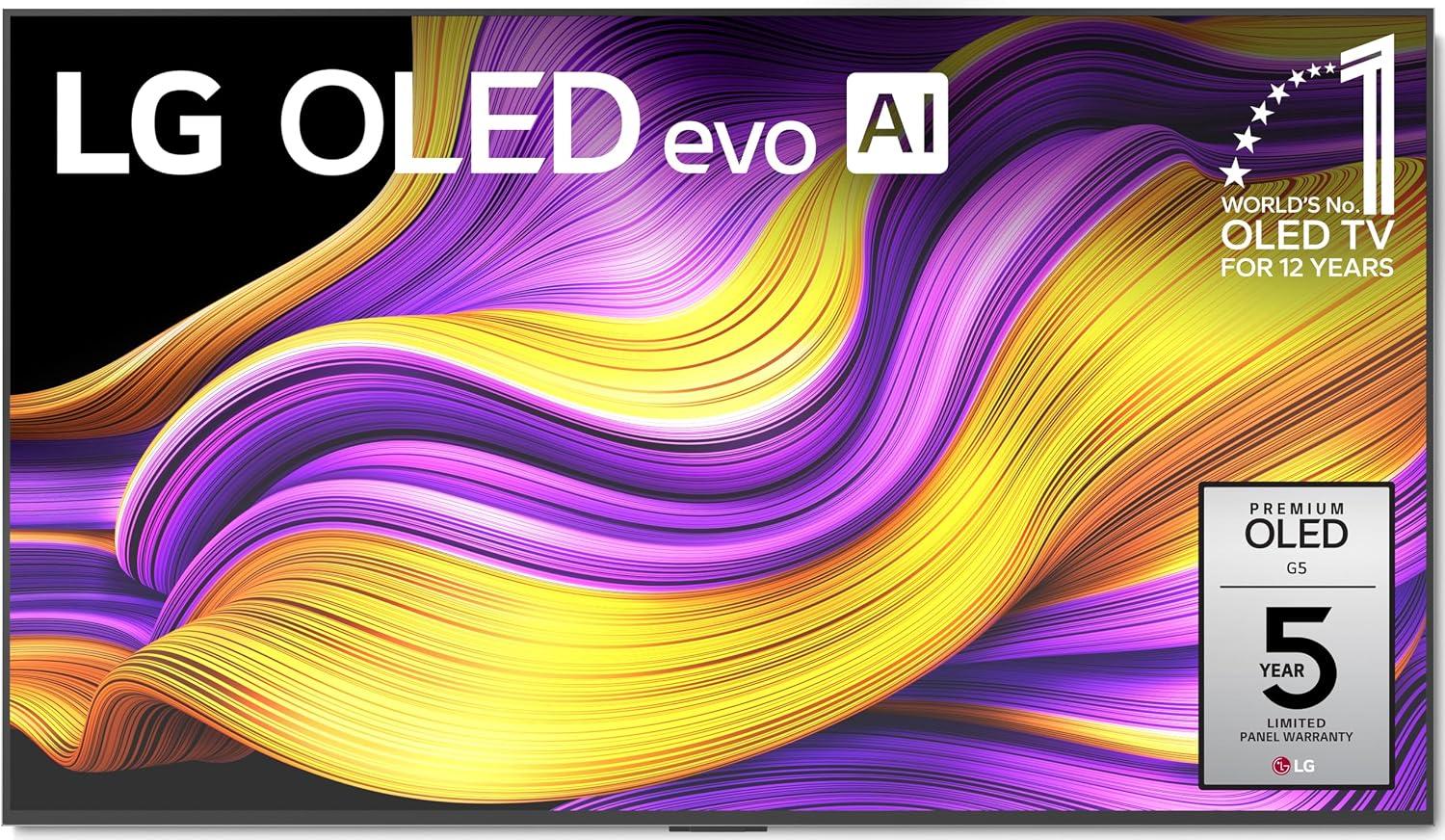 55" LG OLED evo G5 Series 4K 165Hz Smart TV w/ AI Super Upscaling Amazon