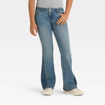 Girls' Low-Rise Flare Jeans - art class™ Medium Wash 16