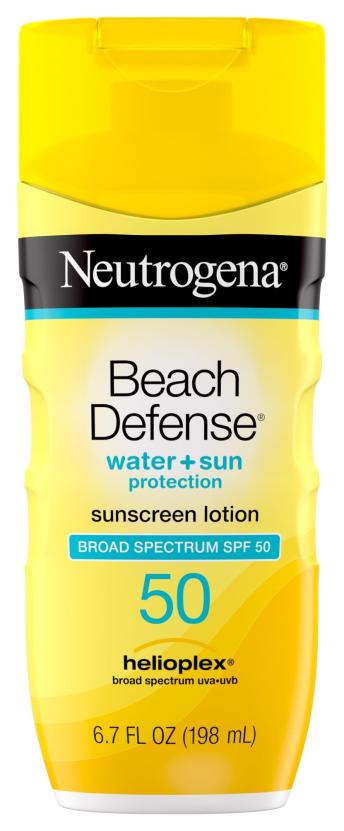 6.7oz Neutrogena Beach Defense SPF 50 Sunscreen Lotion + $3 Walmart Cash Walmart