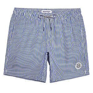 Maamgic Men's Swim Trunks w/ Mesh Lining (Blue Striped, Large) $9