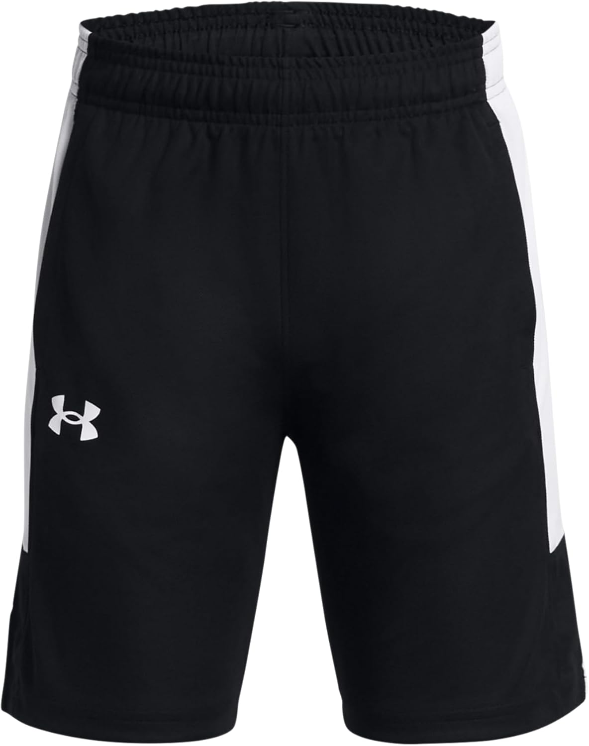 Under Armour Boys Baseline Basketball Shorts, (001) Black / / White, X-Small