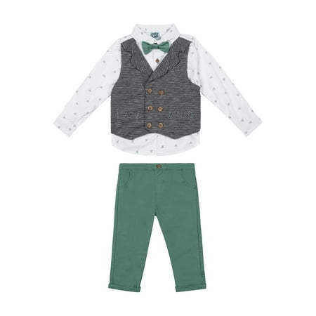 Little Lad Toddler Boys' Mock Vest and Pant, 3-Piece Set, Sizes 2T-4T