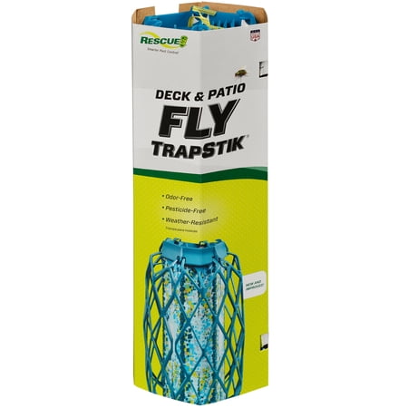 RESCUE! Deck Patio Fly Trapstik Outdoor Hanging Fly Trap